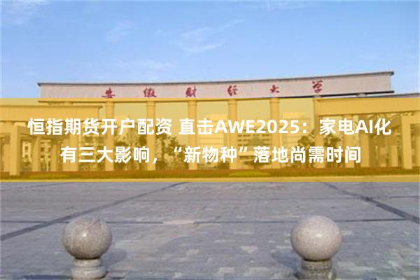 恒指期货开户配资 直击AWE2025：家电AI化有三大影响，“新物种”落地尚需时间